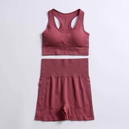 2-Piece Women’s Seamless Workout Set – Crop Top & High Waist Leggings  