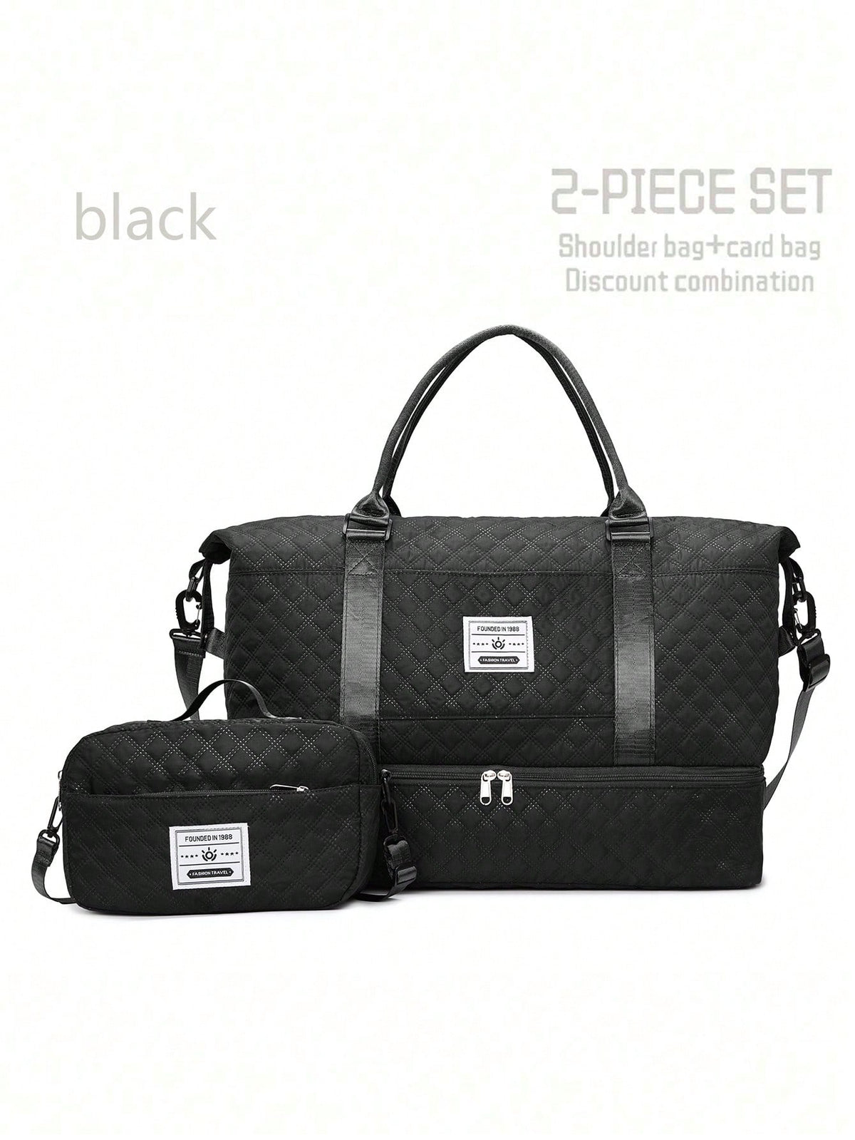 2-Piece Travel Tote Set – Large Capacity Mommy & Gym Bags with Wet/Dry Separation