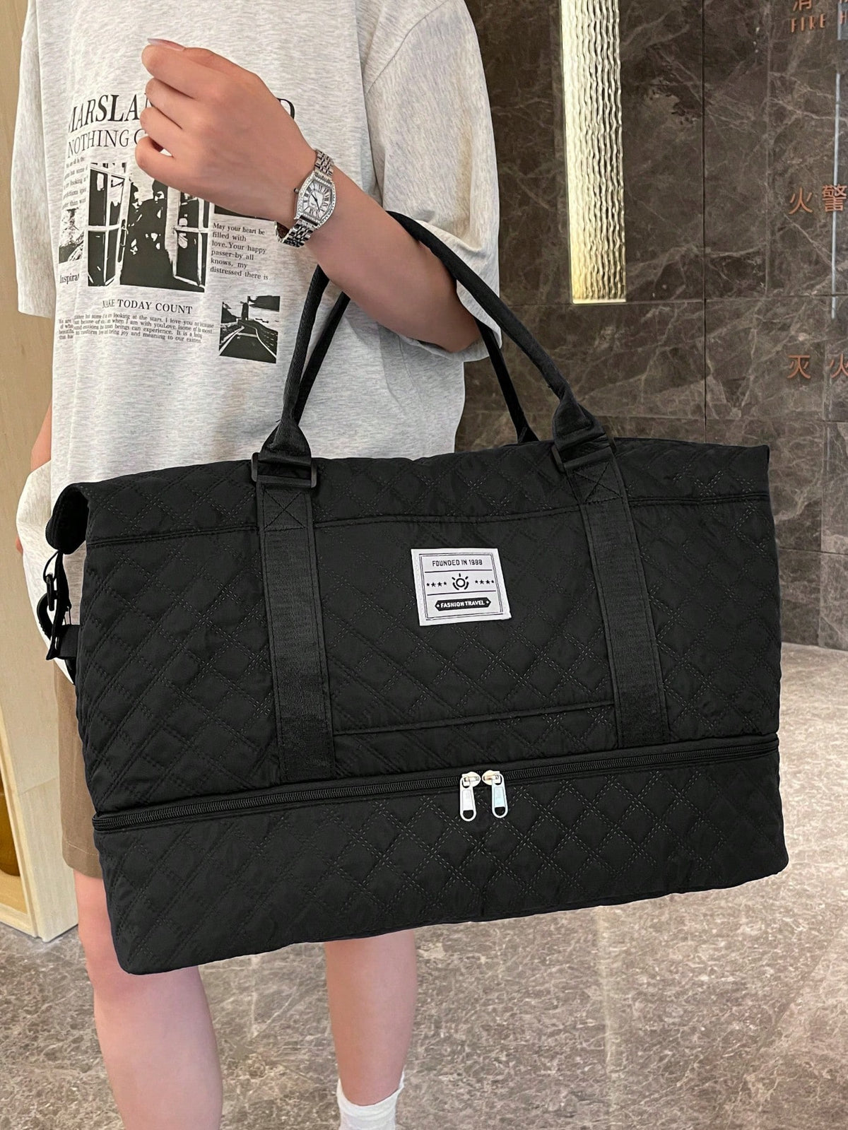 2-Piece Travel Tote Set – Large Capacity Mommy & Gym Bags with Wet/Dry Separation