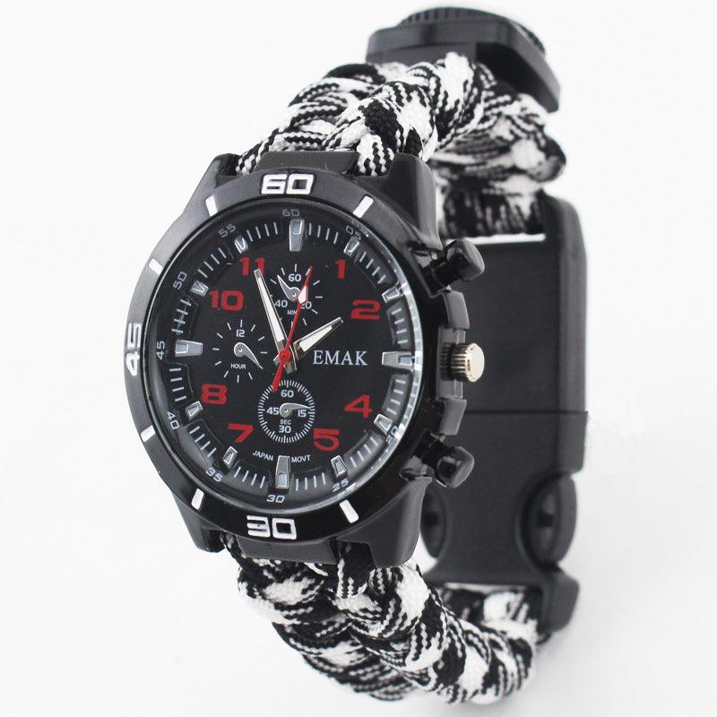 EMAK Survival Watch – Compass, Thermometer & Paracord Wristband  