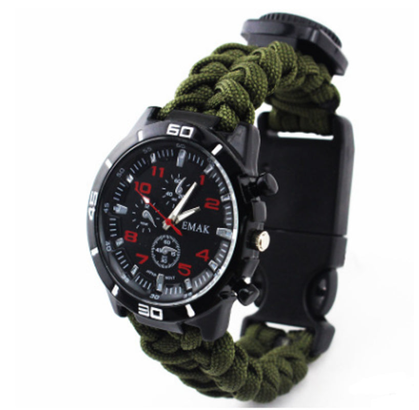 EMAK Survival Watch – Compass, Thermometer & Paracord Wristband  