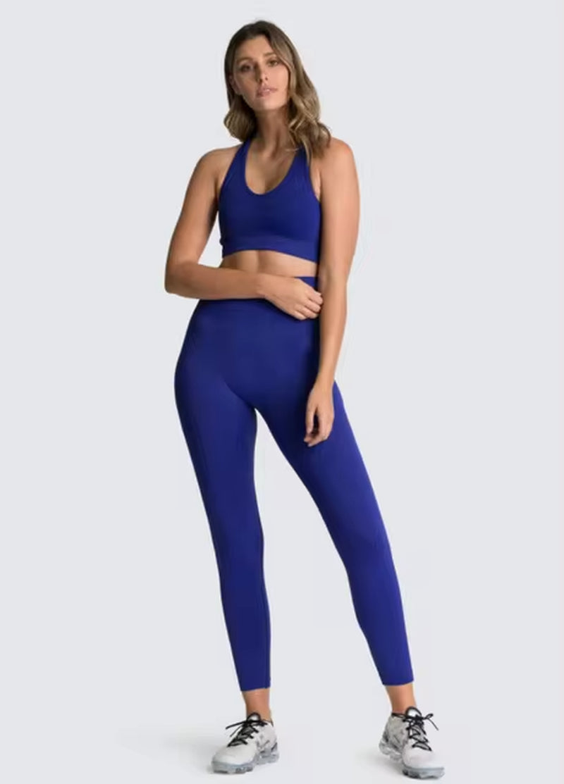 2-Piece Women’s Seamless Workout Set – Crop Top & High Waist Leggings  