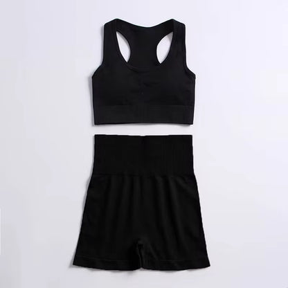 2-Piece Women’s Seamless Workout Set – Crop Top & High Waist Leggings  