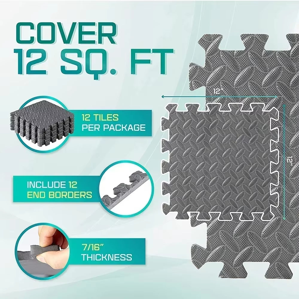 Interlocking EVA Foam Fitness Mats – Non-Slip Gym & Play Tiles (4–20 pcs)  