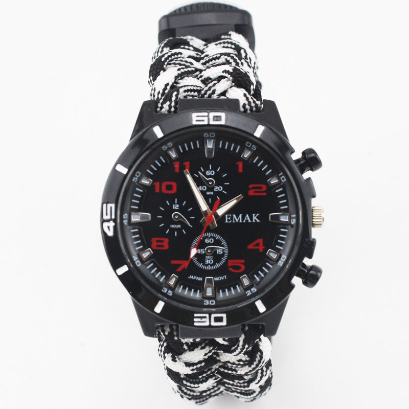 EMAK Survival Watch – Compass, Thermometer & Paracord Wristband  