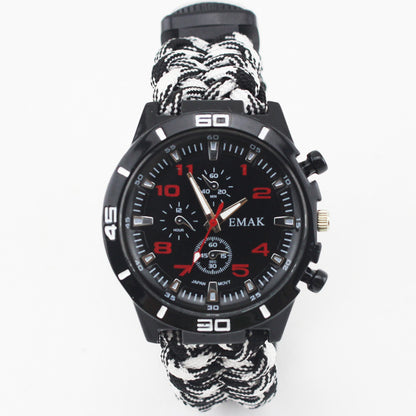 EMAK Survival Watch – Compass, Thermometer & Paracord Wristband  