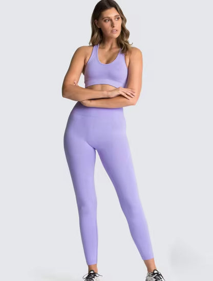 2-Piece Women’s Seamless Workout Set – Crop Top & High Waist Leggings  